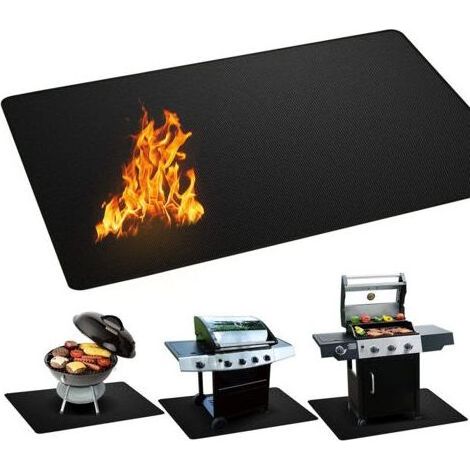 Ecleanfy - Tapis de Protection 122x76cm Tapis Barbecue Sol D\'extérieur Tapis de Gril Anti Feu BBQ Tapis Réutilisable Facile à Nettoyer Étanche Tapis de Foyer pour Pelouse Patio