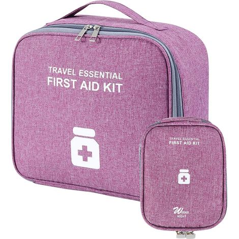 2 Pièces Trousse de Premiers Secours, Boite de d'urgence, Grande capacité étanche Premiers Secours Vide Trousse, Rangement Boîte à Médicaments Multifonctionnelle Caisses pour Maison Bureau Camping (1/5)