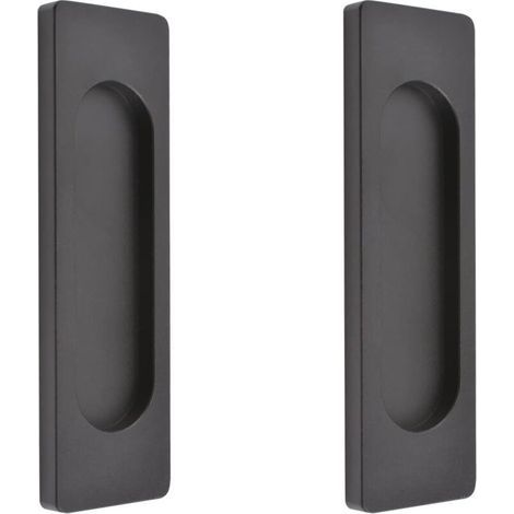 Set mit 2 selbstklebenden rechteckigen Schiebetürgriffen aus Aluminiumlegierung, kein Bohren erforderlich, für Schiebetüren und Schranktüren (matt schwarz, 100 mm) (1/3)