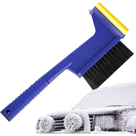 Raschietto per neve lungo per auto, rimozione neve 2 in 1 per auto Spazzola per neve e raschietto per ghiaccio multifunzionale con spazzola e rompivetro per auto (1/5)