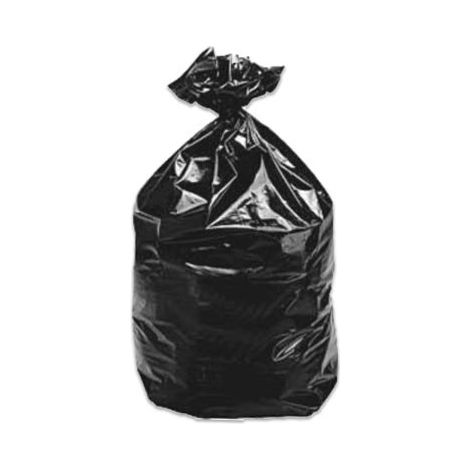 Sacs Poubelle Noirs 110 Litres en Polyethylène Basse Densite 40 Microns - Liens de Fermeture - Rouleau de 25