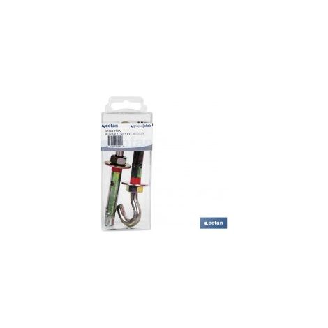 Pack mit 10 Metallankern mit Haken 6/8x45