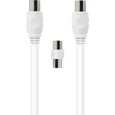 Câble TV Coaxial - Force Power - 2m - Mâle/Femelle - Adaptateur Mâle/Mâle - 9.52mm (1/4)