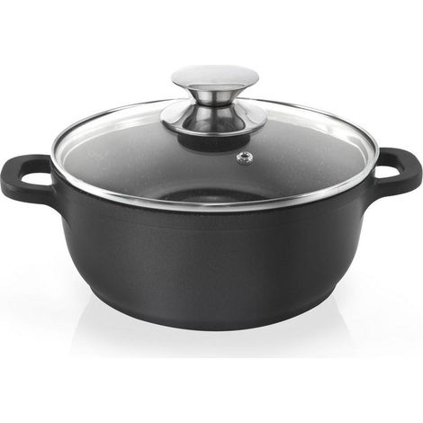 Maceta de granito con tapa de cristal grande de 24 cm, 4 l (1/5)