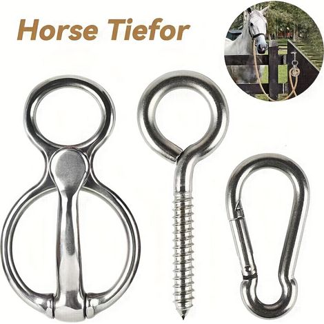 Ensemble de trois accessoires d'équitation en acier inoxydable : boucles d'attelage (ensemble de 3 pièces) (1/5)
