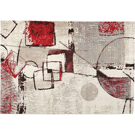 Tapis intérieur 133×190 cm en polypropylène frisé hypoallergénique anti-acariens rose – Decora