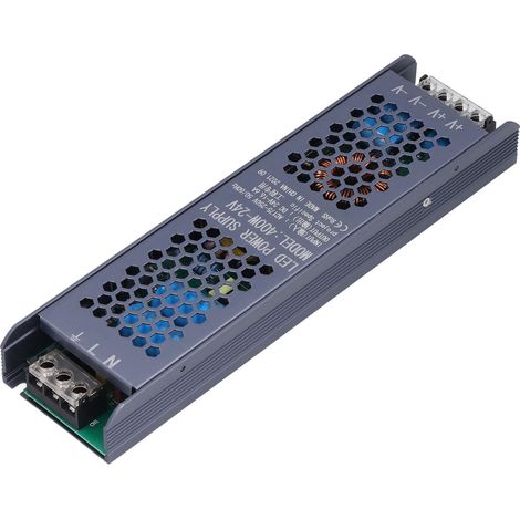 LED-Schaltnetzteil-Treiber, magnetischer Lichttransformator, schwarz, lange Leiste, 400 W, AC 175–250 V/24 V, 16,6 A (1/5)