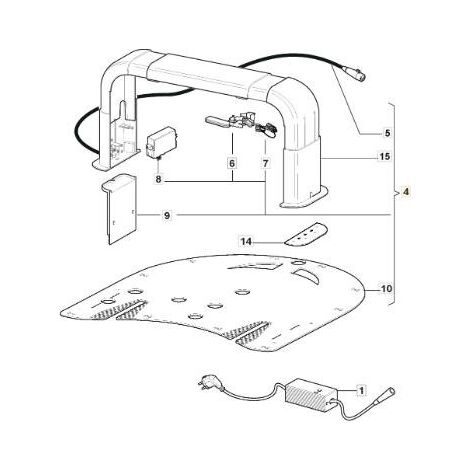 BASE RICARICA COMPLETA 720S ORIGINALE STIGA - 112600265/0