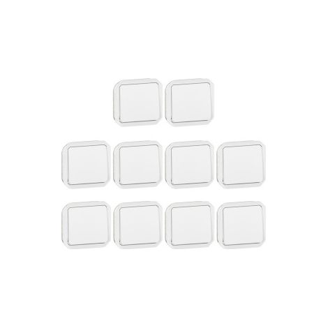 Legrand - Plexo L - LOT de 10 interrupteurs ou Va-et-Vient - Composable - Blanc - Ref : 069611Lx10 (1/5)