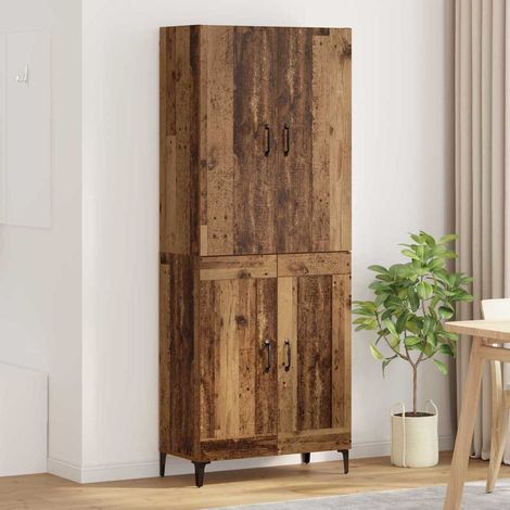 vidaXL  Highboard  Old Wood 69.5 x 34 x 180 cm Engineered Wood