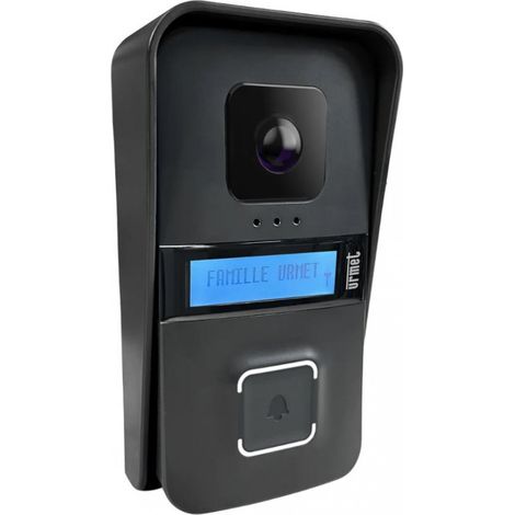 Portier vidéo connecté URMET CAPTIV 1720/1 – Écran numérique noir – Alimentation électrique par câble – Vision nocturne intégrée (1/3)