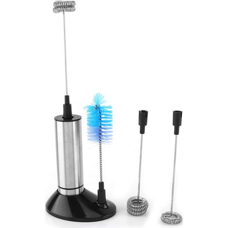 1 Batteur à lait électrique, tête amovible, acier inoxydable, mousse café, cuisine (1/5)