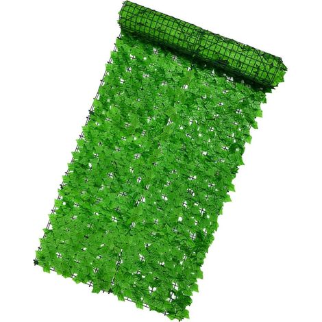 Clôture Artificielle en Feuilles Vertes 0,5x3m pour Balcon et Jardin, Mur Végétal Imitation Rotin Résistant aux Intempéries, Décoration Extérieure Occultante Longue Durée (1/5)
