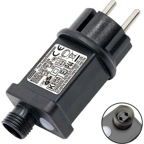 YMYNY Clignoteur pour Guirlande lumineuse 31V 6W Prise Clignotante, 9 Modes Avec Fonction Minuterie, Étanche IP44 Transformateur LED pour Eclairage de jardin, Rideau Lumineux (1/4)
