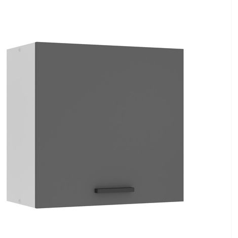 BELINI Meuble Haut Cuisine SG60 I Meubles de Cuisine - Mural, Rangements, 1 Porte I Taille: 29,6 x 60 x 58 cm I Armoire Murale avec Poignée en Métal I Couleur: Argent Mat (1/5)