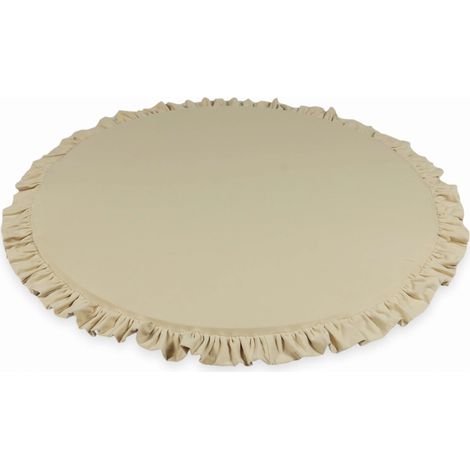 Tappeto da gioco per bambini 100 cm rotondo con volant, beige
