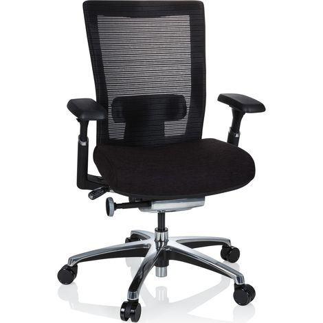 Bürostuhl NOVA PRO ALU Stoff schwarz hjh OFFICE (1/5)
