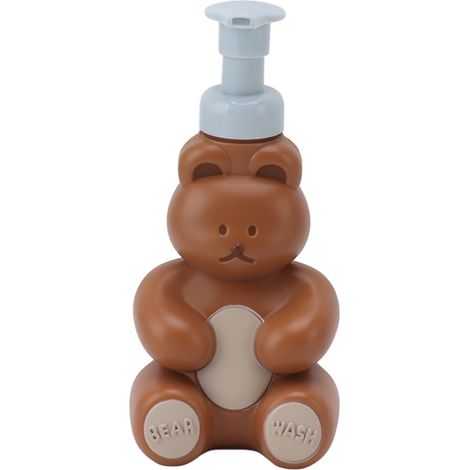 Flacon distributeur vide de savon liquide pour les mains, shampoing et après-shampoing, flacon pompe pour le lavage des mains, en forme d'ourson, grand format, marron. (1/5)