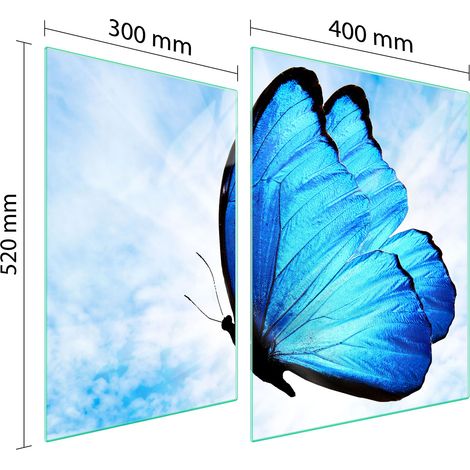 GLASSCHUTZPLATTE FÜR HERD 70x52 BUTTERFLY (1/5)