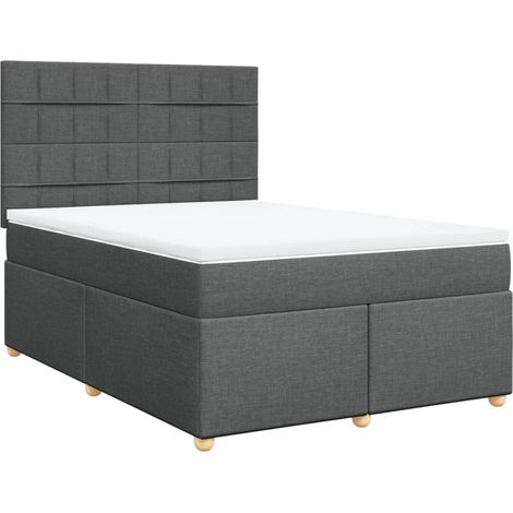 Maison Exclusive - Boxspringbett mit Matratze Dunkelgrau 140x200 (1/5)
