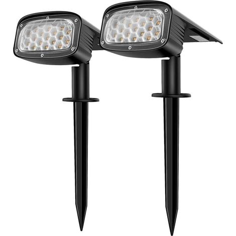 Projecteur solaire d'extérieur, 34 LED étanche, lampe de jardin solaire 2 en 1 à 3 modes, installation facile pour terrasse et allée, lot de 2 - RWLighting & Lighting ›Éclairage extérieur›Éclairage d' (1/5)
