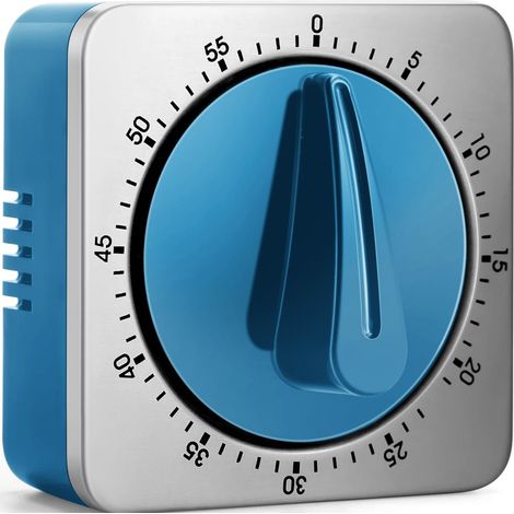 Minuteur de Cuisine Mécanique et Magnétique avec Alarme Forte - Aucune Pile Nécessaire - INOX - Minuteur Aimanté - Timer Cuisine pour Ecole, Salle de Classe - 60 Minutes (1/5)