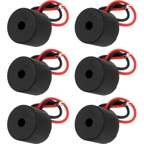 Lot de 6 Avertisseurs Sonores Clignotants Voiture 12 V 25 MA Buzzer électronique Adapté Voiture Club Moto VTT Compatible avec Compatible avec (1/5)
