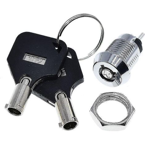 Serrure tubulaire pour interrupteur de verrouillage d'ascenseur à clé, 12 mm, en acier inoxydable, avec 2 (1/5)