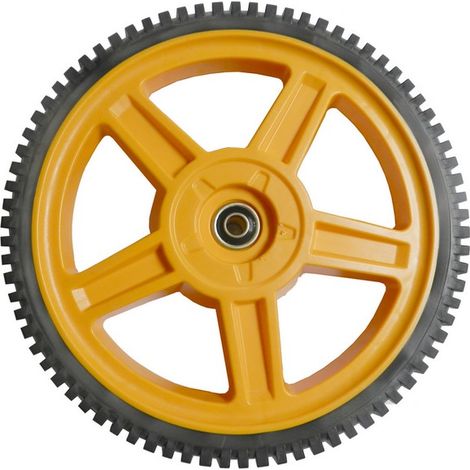 Husqvarna – Roue arrière tondeuse Mc Culloch M51 M53 M56 – Diamètre 295 mm – Axe 43 mm – Montage droit et gauche