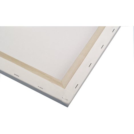 Toile d’artiste, blanche, 1 pce., 30X30X1,7cm, 100% coton, 330g/m2, pré-étirée, châssis en bois entoilé, 8 cales, peinture artistique-6158300 (1/2)