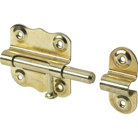 Hettich Grendelriegel 50 x 45 mm vermessingt Stahl, 1 Stück Möbelbeschlag