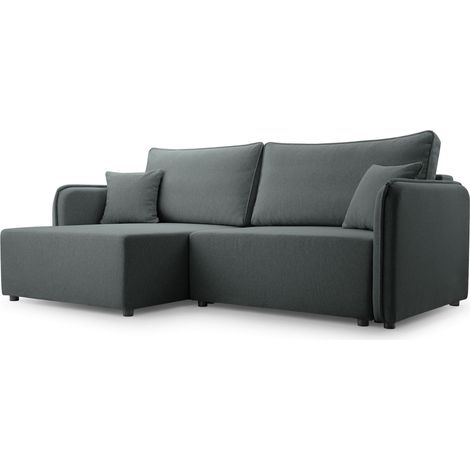 Selsey Kassian - Ecksofa mit Schlaffunktion und Bettkasten, grau, links (1/5)