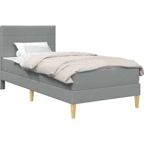 Bed Frame Light Grey 100 x 200 cm Polyester vidaXL