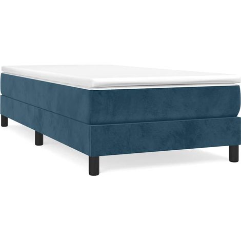 Maison Exclusive - Boxspringbettgestell Dunkelblau 90x200 cm Samt (1/5)