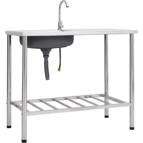 Évier de camping avec robinet en acier inoxydable (1/5)