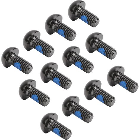 Packung mit 12 T25-Fahrradbremsscheiben-Befestigungsschrauben aus TC4-Titanlegierung, M5 x 10 mm, schwarz