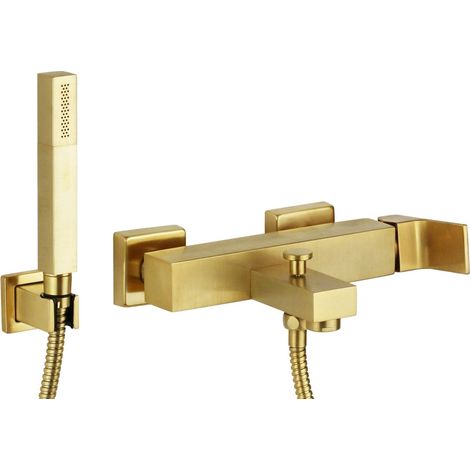 Miscelatore vasca esterno con doccetta colore oro spazzolato Gattoni SQUARE 2500/25SG  Oro Spazzolato (1/2)