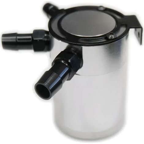 Récupérateur d'huile 3 ports à chicanes, robuste et durable, compatible avec votre véhicule. Pièce de rechange compatible avec séparateur air-huile. Récupérateur d'huile moteur usagée.