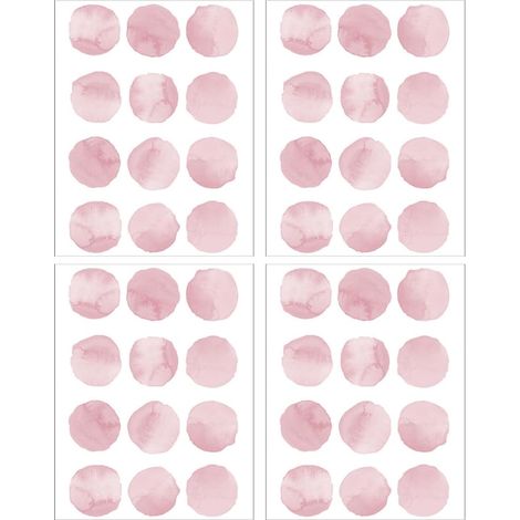 Lot de 4 feuilles d autocollants muraux à pois roses pour (1/5)