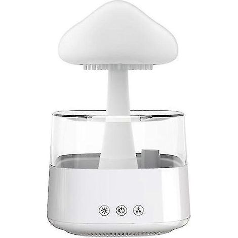 Luftbefeuchter mit Regenwolken-Technologie, 450 ml, ätherische Öle vernebelt, mit 7-farbigen LED-Leuchten, Nano-Nebel-Diffusor und Luftbefeuchter für Zuhause – Weiß (1/5)