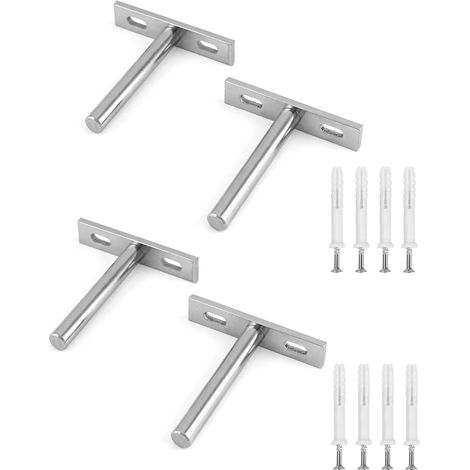 Supports d'étagère invisibles St pour fixation murale en bois, support d'étagère flottante de 75 mm avec vis de fixation