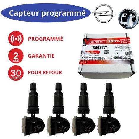 4 sensori TPMS programmati 315MHz per cerchioni – CHEVROLET / BUICK / CADILLAC / GMC / PONTIAC / SATURN (nero)
