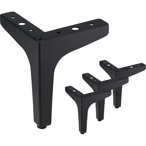 Patas modernas para muebles, patas de repuesto para muebles, 15 cm de alto, juego de 4 (negras) (1/5)