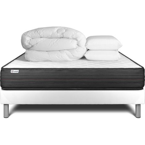 Pack Colchón blanco espuma viscoelástica 140 x 190