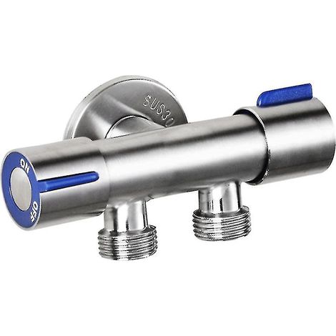 Grifo de baño para lavadora, doble manija, acero inoxidable, grifo de agua fría - haoyiv (1/4)