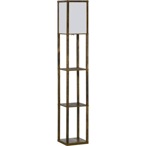 Lampe étagère LUTECE aspect bois vieilli