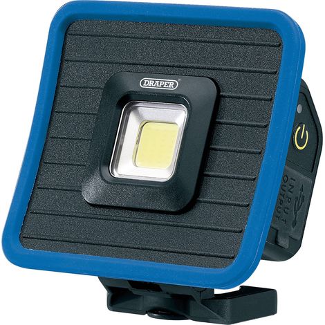 Draper COB LED Rechargeable Mini Flood Light and Power Bank – 10W, 1000 Lumens, Blue, with Magnetic Base, Hanging Hook, and USB-C Cable (1/5)