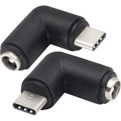 (2Pack/Type C)90 Degrés Type C USB Mâle vers DC 5.5x2.1mm Connecteur Femelle DC Barrel Jack Adaptateur Secteur Type C Connecteur USB 5V pour Dispositif de Chargement USB de Type C (1/5)