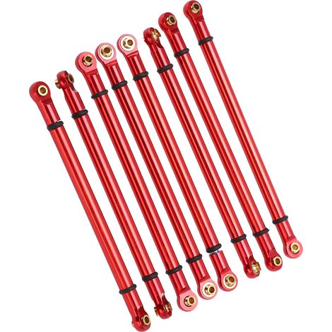 M3 Aluminiumlegierung 8-teiliges Spurstangenset für Axial SCX10 RC Crawler - Ersatzteile X006R Rot (1/5)