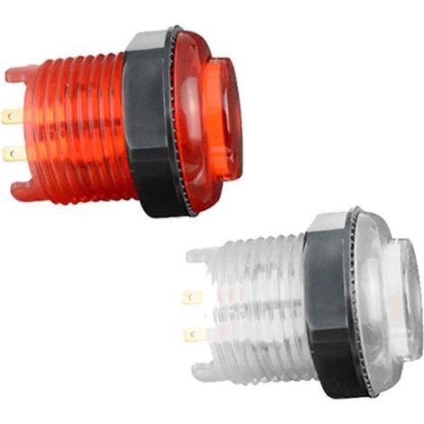 bouton-poussoir lumineux à LED, écrou de 28 mm, blanc (1/5)